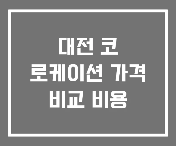 대전 코 로케이션 가격 비교 비용