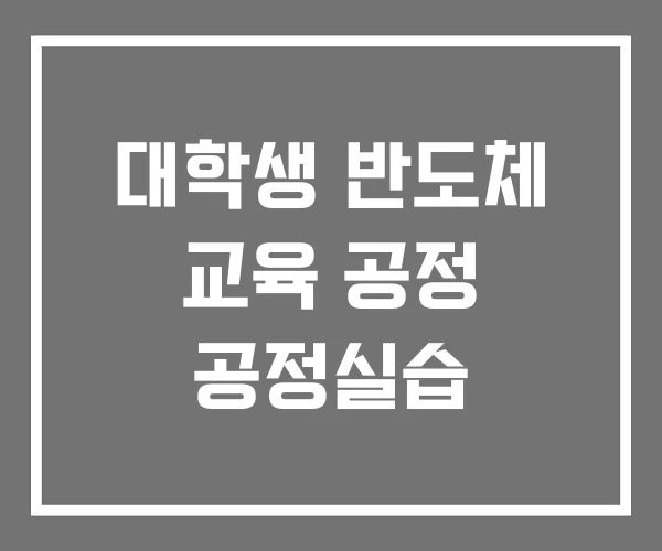 대학생 반도체 교육 공정 공정실습 대학생 반도체 교육 공정 공정실습