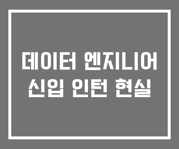 데이터 엔지니어 신입 인턴 현실 데이터 엔지니어 신입 인턴 현실