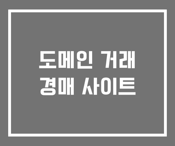 도메인 거래 경매 사이트