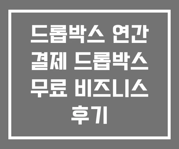 드롭박스 연간 결제 드롭박스 무료 비즈니스 후기