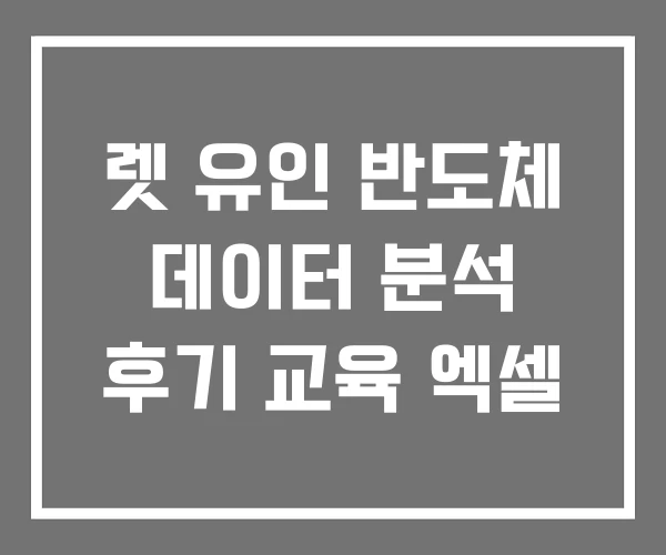 렛 유인 반도체 데이터 분석 후기 교육 엑셀 렛 유인 반도체 데이터 분석 후기 교육 엑셀
