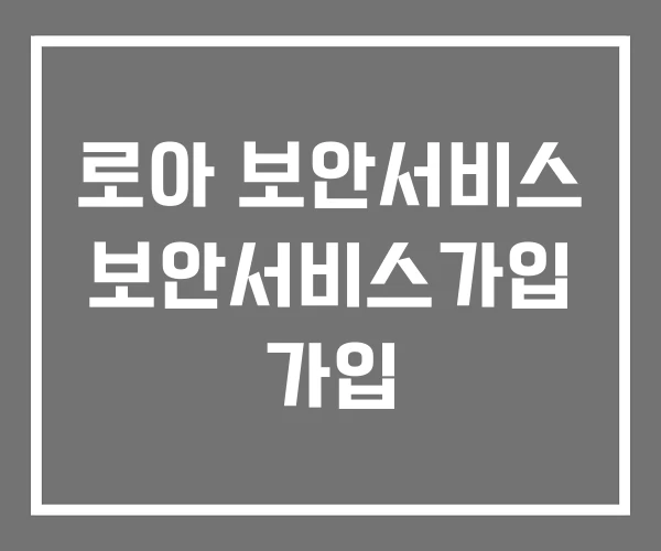 로아 보안서비스 보안서비스가입 가입 로아 보안서비스 보안서비스가입 가입