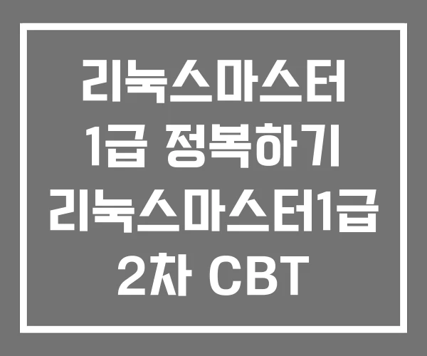 리눅스마스터 1급 정복하기 리눅스마스터1급 2차 CBT 리눅스마스터 1급 정복하기 리눅스마스터1급 2차 CBT