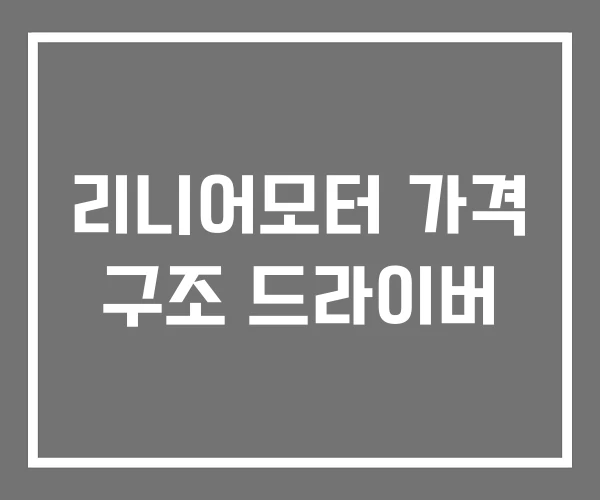 리니어모터 가격 구조 드라이버 리니어모터 가격 구조 드라이버