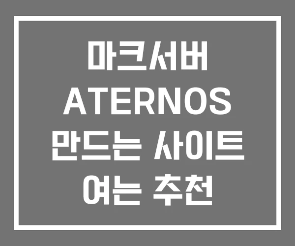 마크서버 ATERNOS 만드는 사이트 여는 추천