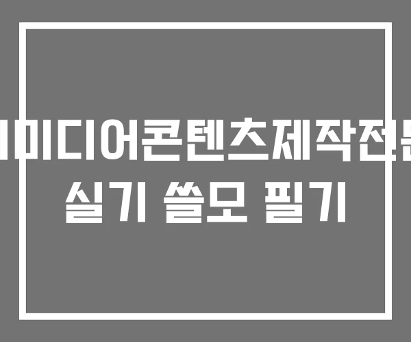 멀티미디어콘텐츠제작전문가 실기 쓸모 필기
