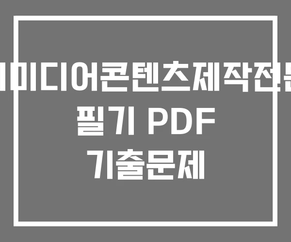 멀티미디어콘텐츠제작전문가 필기 PDF 기출문제 멀티미디어콘텐츠제작전문가 필기 PDF 기출문제