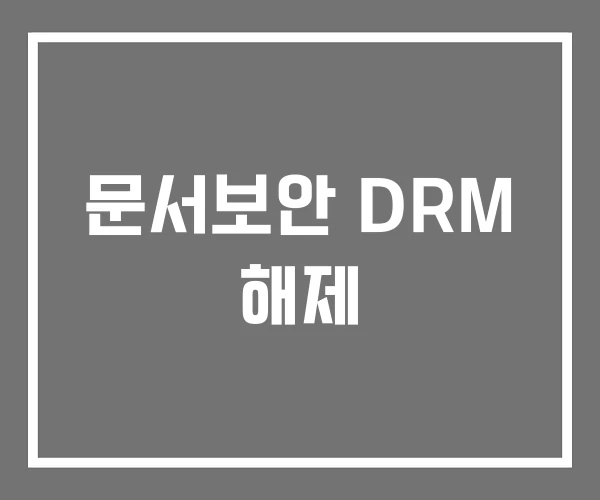 문서보안 DRM 해제 문서보안 DRM 해제