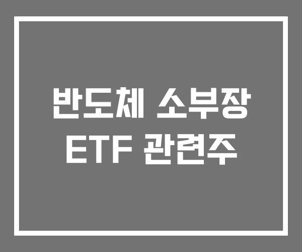 반도체 소부장 ETF 관련주 반도체 소부장 ETF 관련주
