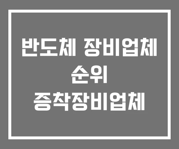 반도체 장비업체 순위 증착장비업체
