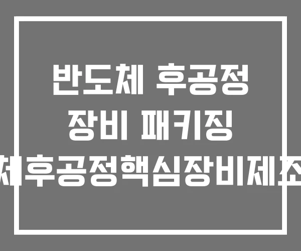반도체 후공정 장비 패키징 반도체후공정핵심장비제조업체 반도체 후공정 장비 패키징 반도체후공정핵심장비제조업체
