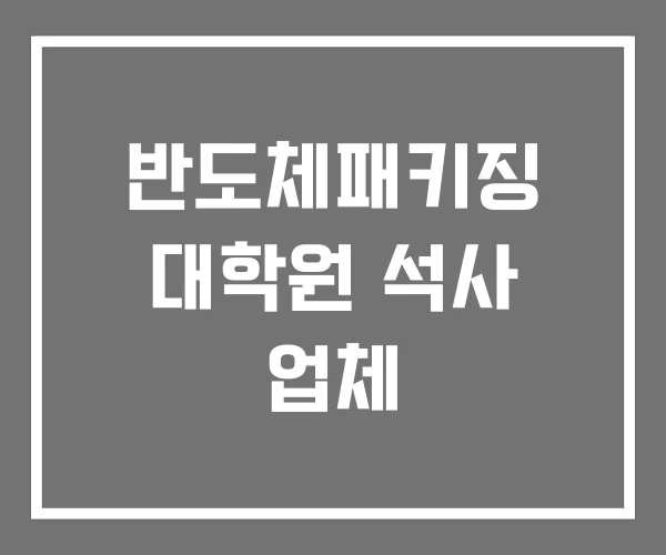 반도체패키징 대학원 석사 업체