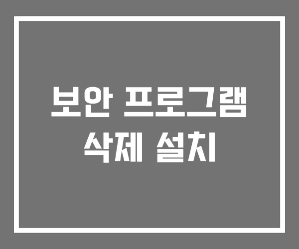 보안 프로그램 삭제 설치