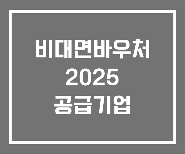 비대면바우처 2025 공급기업 비대면바우처 2025 공급기업