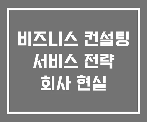 비즈니스 컨설팅 서비스 전략 회사 현실