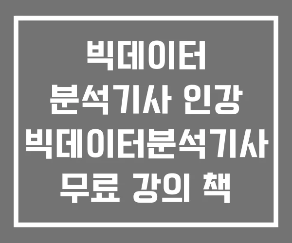 빅데이터 분석기사 인강 빅데이터분석기사 무료 강의 책 빅데이터 분석기사 인강 빅데이터분석기사 무료 강의 책