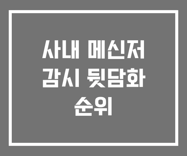 사내 메신저 감시 뒷담화 순위
