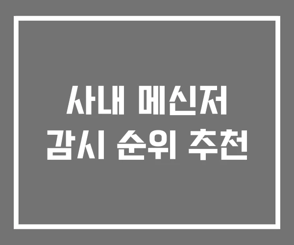 사내 메신저 감시 순위 추천