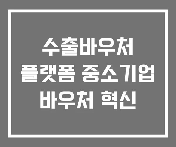 수출바우처 플랫폼 중소기업 바우처 혁신 수출바우처 플랫폼 중소기업 바우처 혁신