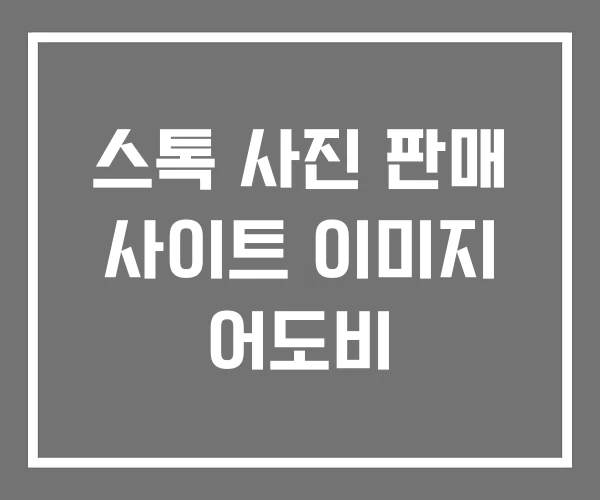 스톡 사진 판매 사이트 이미지 어도비