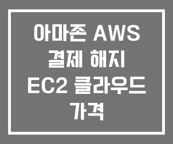 아마존 AWS 결제 해지 EC2 클라우드 가격 아마존 AWS 결제 해지 EC2 클라우드 가격