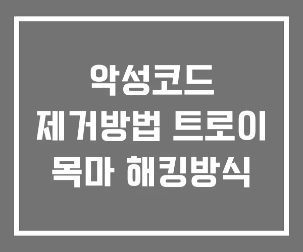 악성코드 제거방법 트로이 목마 해킹방식 악성코드 제거방법 트로이 목마 해킹방식