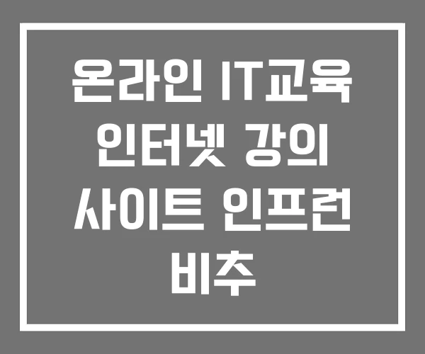 온라인 IT교육 인터넷 강의 사이트 인프런 비추
