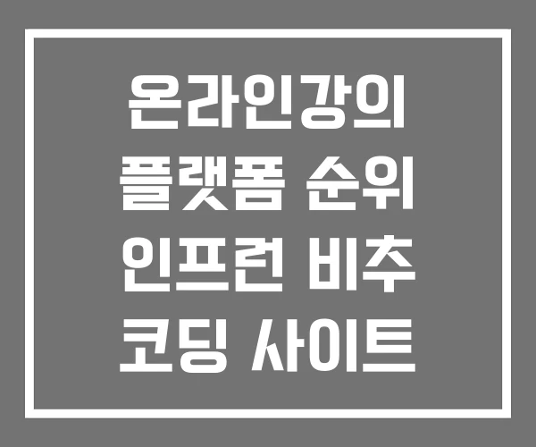 온라인강의 플랫폼 순위 인프런 비추 코딩 사이트