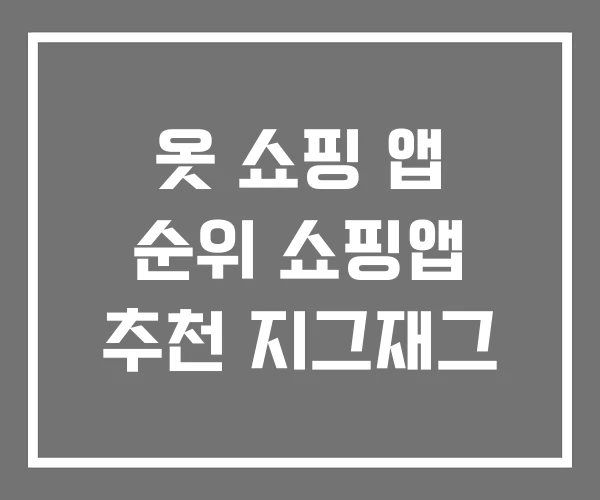 옷 쇼핑 앱 순위 쇼핑앱 추천 지그재그