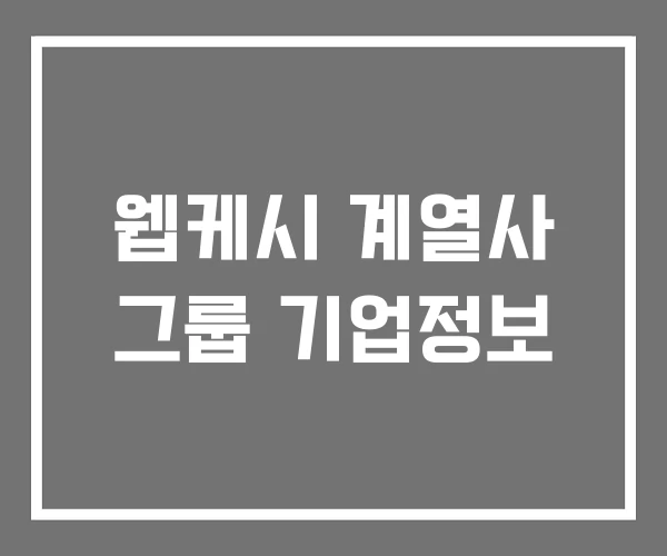 웹케시 계열사 그룹 기업정보 웹케시 계열사 그룹 기업정보
