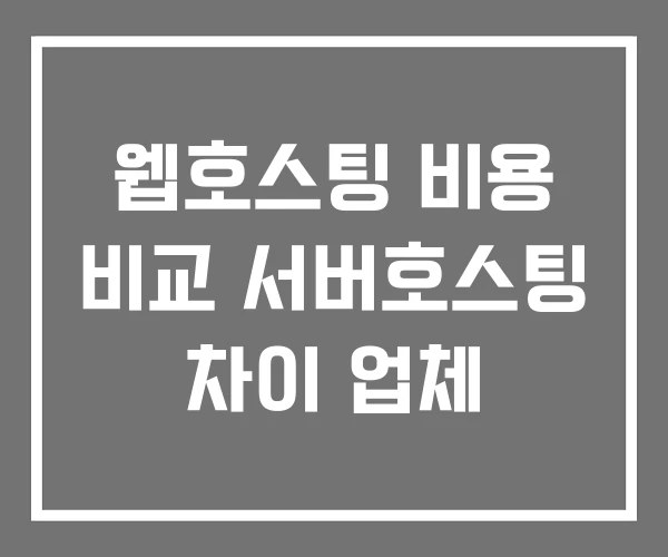 웹호스팅 비용 비교 서버호스팅 차이 업체 웹호스팅 비용 비교 서버호스팅 차이 업체