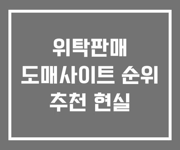 위탁판매 도매사이트 순위 추천 현실 위탁판매 도매사이트 순위 추천 현실