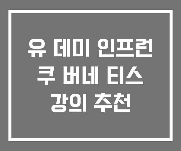 유 데미 인프런 쿠 버네 티스 강의 추천