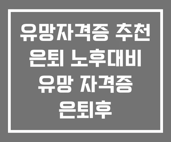 유망자격증 추천 은퇴 노후대비 유망 자격증 은퇴후 유망자격증 추천 은퇴 노후대비 유망 자격증 은퇴후