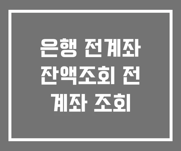 은행 전계좌 잔액조회 전 계좌 조회 은행 전계좌 잔액조회 전 계좌 조회