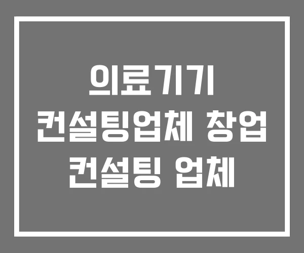 의료기기 컨설팅업체 창업 컨설팅 업체 의료기기 컨설팅업체 창업 컨설팅 업체