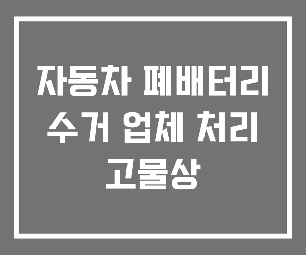 자동차 폐배터리 수거 업체 처리 고물상 자동차 폐배터리 수거 업체 처리 고물상