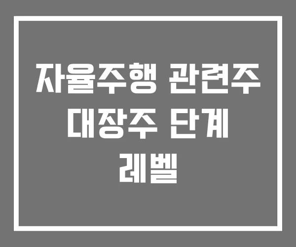 자율주행 관련주 대장주 단계 레벨