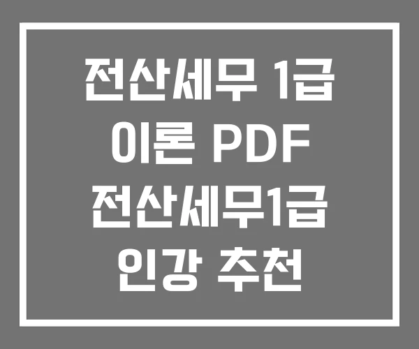전산세무 1급 이론 PDF 전산세무1급 인강 추천 전산세무 1급 이론 PDF 전산세무1급 인강 추천