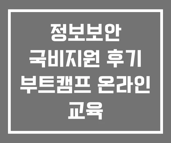 정보보안 국비지원 후기 부트캠프 온라인 교육 정보보안 국비지원 후기 부트캠프 온라인 교육