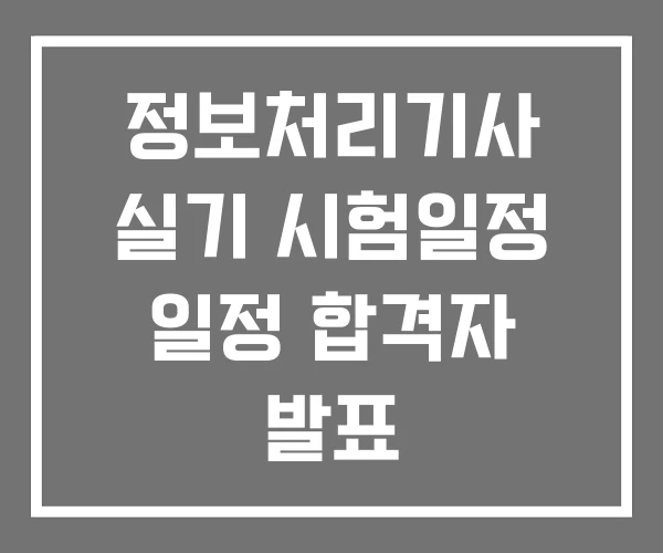 정보처리기사 실기 시험일정 일정 합격자 발표 정보처리기사 실기 시험일정 일정 합격자 발표