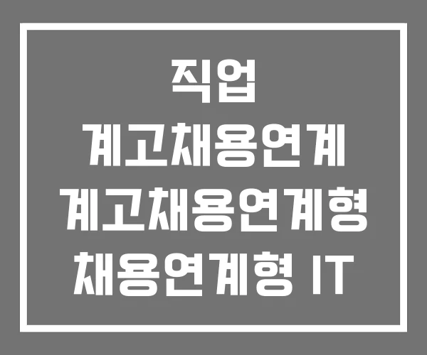 직업 계고채용연계 계고채용연계형 채용연계형 IT 교육 직업 계고채용연계 계고채용연계형 채용연계형 IT 교육