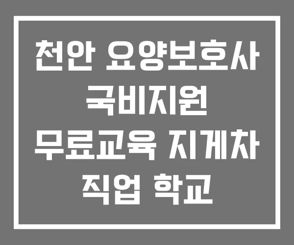 천안 요양보호사 국비지원 무료교육 지게차 직업 학교
