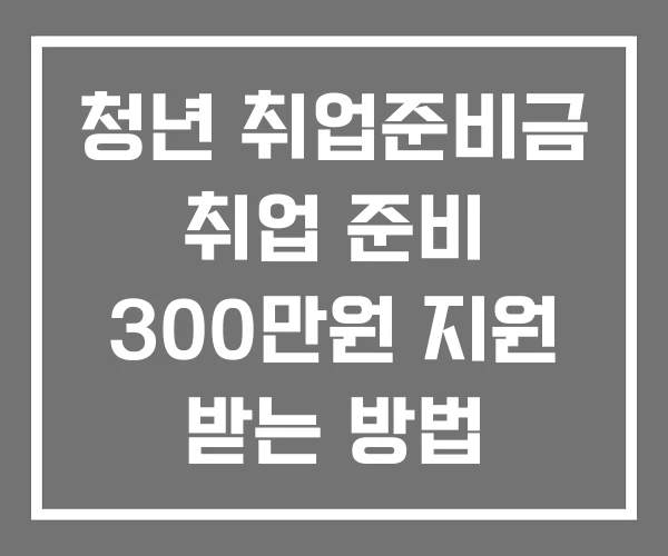 청년 취업준비금 취업 준비 300만원 지원 받는 방법