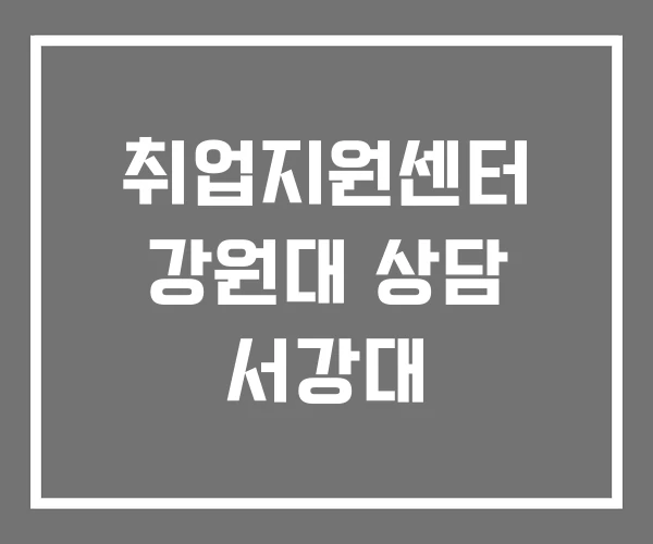 취업지원센터 강원대 상담 서강대 취업지원센터 강원대 상담 서강대