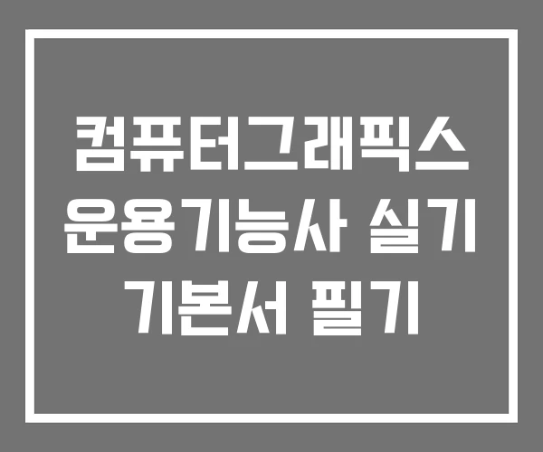컴퓨터그래픽스 운용기능사 실기 기본서 필기 컴퓨터그래픽스 운용기능사 실기 기본서 필기
