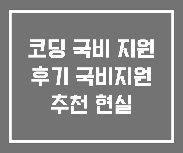코딩 국비 지원 후기 국비지원 추천 현실 코딩 국비 지원 후기 국비지원 추천 현실