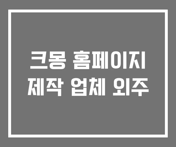크몽 홈페이지 제작 업체 외주