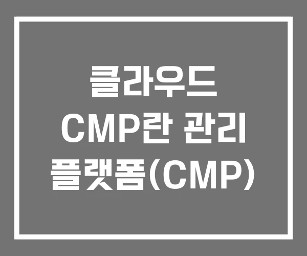 클라우드 CMP란 관리 플랫폼(CMP) 클라우드 CMP란 관리 플랫폼(CMP)